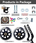 Quiet Training Wheels Kit For 12 To 20 Inch Kids Bikes, Mute Wheel System With 2 Universal Legs, 8 Screws And Nuts, 2 Star Decorations