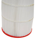 Pleat Filter Cartridge Media PF27000 Series For 200 Sq Ft Pool Filtration, High Flow Up To 150 GPM, Deep Clean Replacement Filter Media For Residential And Public Pools, Great For DIY Pool Pros white pleated pool filter cartridge with red base