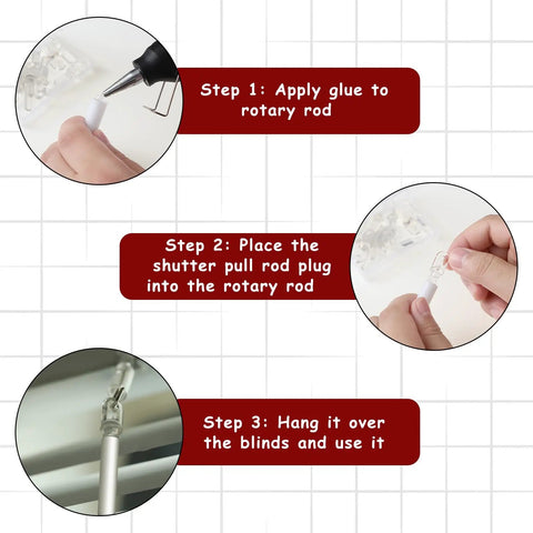 12 Pack Window Blinds Wand Tips Replacement Hardware No Fuss Easy Fix For Horizontal And Vertical Blinds Interior Window Shutter Parts Must Have Quick Fix, clear wand tip install steps