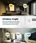 16 Pack 4 Inch LED Recessed Can Lights Dope Dimmable Lighting With Selectable CCT in living room settings.