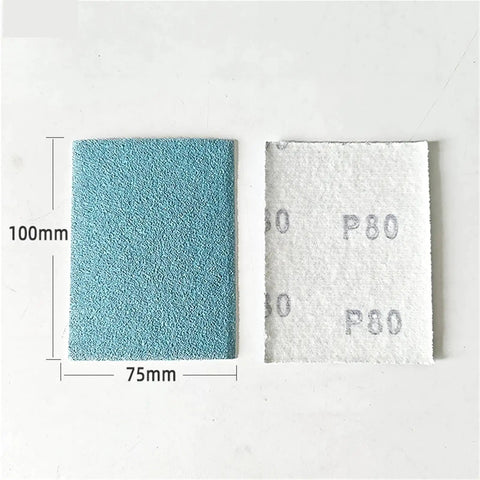 Versatile 75x100mm Ceramic Square Sandpaper Sheets For Car Putty Sanding Fine Polishing Abrasive Grids showing two grit pads.