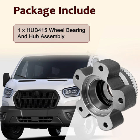 Rugged Rear Wheel Bearing Hub Assembly Replacement for Ford Transit 2015 to 2025 shown with Ford van background