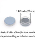 Round Furniture Sliders 1 1/8 Inch Glides 16 Pack PTFE Bottom Shields for 28mm furniture legs and easy sliding.