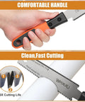 Japanese Hand Saw 6 Inch Double Edge Pull Saw With SK5 Blade 11 Or 17 TPI Soft Grip Handle demonstrating precise cutting.