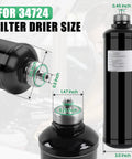 AC Recycling Filter Drier Spin On Filter Replacement For 34724 And Compatible With Refrigerant Recovery Machines OEM Style
