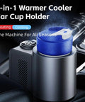 2 In 1 Smart Car Cup Warmer And Portable Cooler 12V Universal Heated Drink Holder With Digital Temp Display in vehicle console