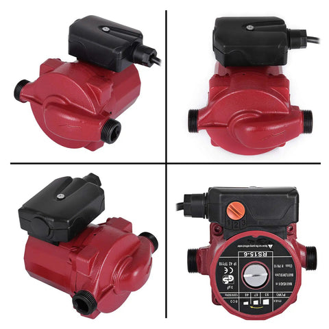 Hot Water Recirculating Pump With Brass 3/4 Inch NPT Fittings, 93W 110V Electric Water Heater Circulator, Three Speed Control