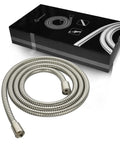 Shower hose for handheld shower head, brushed-nickel finish, 79-inch stainless steel with brass insert.