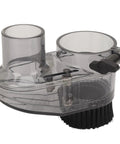 Pro Hustle 52mm Cnc Router Dust Shoe with Crystal Clear Shroud and Tough Nylon Bristles, designed for mess-free wood carving.
