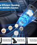 Car vacuum with 8000Pa suction power from 45 Piece Car Detailing Kit Beast With Pro Brush Set for interior cleaning