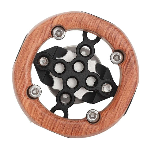 Camera Hand Grip Side Handle With 360 Degree Rotation base view showing aluminum alloy and wooden grip with rosette mount
