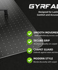 Heavy Duty 36x48 Inch Chair Mat For Carpet Protects Floors From Rolling Office And Gaming Chairs Clear Under Desk Rug Pad With Studded Anti Slip Backing For Smooth Glide And Quiet Movement, shown on a dark carpet with a chair wheel visible, emphasizing its secure grip and smooth movement.