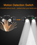 Person using motion sensor feature on Rechargeable 1000 Lumen Metal Headlamp With Motion Sensor, Dual Powered By Rechargeable Battery Or AAA.
