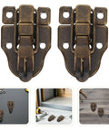 Solid 12 Pack Retro Toggle Latch Iron Hasp Catch Lock For Suitcase Treasure Chest Decorative Hardware Heavy Duty Cabinet Buckle Metal Hasp Set, iron latch pair
