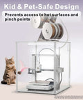 3D Printer Enclosure For Bambu Lab A1 With AMS Lite Dope Filtration, pet-safe design with spool holder, protects against pinches and heat.