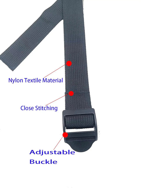 2 Pack Go To Universal Rower Foot Pedal Straps Durable Nylon Adjustable Fixed Straps close-up showing nylon and adjustable buckle