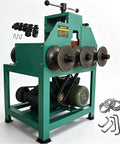 Electric Pipe Tube Bender Machine 110V 1.5KW With 17 Piece Die Set for heavy-duty metal forming with three rollers.