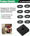 20 Pack 3/8 In Impact Wrench Friction Retaining Ring Kit With O Rings And Anvil Socket Dead Nuts Reliable Replacement Gear for cordless impact wrenches.