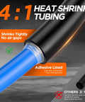 13 Size Heat Shrink Tubing Kit With Four To One Shrink Ratio Adhesive Lined Dual Wall Marine Grade Waterproof Wire Wrap Black