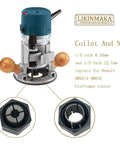 Router collet and nut for 1/4-inch 6.35mm and 1/2-inch 12.7mm models, compatible with Dewalt DW6214 DW616, Craftsman routers
