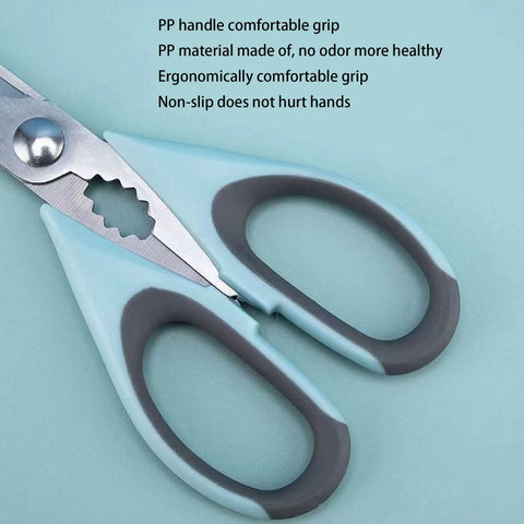 Left Handed Kitchen Scissors For Meat And Poultry, Beefy Multifunctional Heavy Duty Safe Food Shears, Stainless Steel, Razor Sharp For Cutting Fish, Deboning, Scaling, And Veggie Prep, light blue handle
