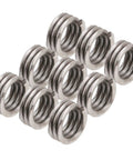 Stainless Steel Wire Thread Insert Kit For Screw Hole Repair, 50 Pcs SUS304 Bushing Inserts, Thread Saver For Auto, Marine, Aviation And Electronics, Quick Fix For Damaged Female Threads, Beefed Up Durable Repair Kit For Loose Holes. SUS304 wire inserts shown on white background