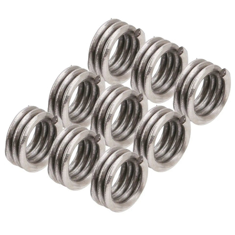 Stainless Steel Wire Thread Insert Kit For Screw Hole Repair, 50 Pcs SUS304 Bushing Inserts, Thread Saver For Auto, Marine, Aviation And Electronics, Quick Fix For Damaged Female Threads, Beefed Up Durable Repair Kit For Loose Holes. SUS304 wire inserts shown on white background