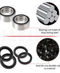 Honda Front Wheel Bearings Seals Kit For FourTrax 4x4 ATVs showing steel bearings and rubber seals, replacement OEM parts