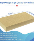 Heavy Duty Vermiculite Wood Stove Fire Bricks 9x4.5x1.25 Inches Replacement Pack of 12, dimensions and material details