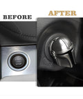 Mando Style Universal Car Start Button Cover 3D Design In Silver, Protective Start Stop Button Shield For Cars, Child Safety Saver, Easy Interior Decor Upgrade, Fits Most Models on before after car start button