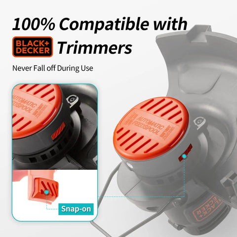 Trimmer Line Cap And Spring Replacement Kit For AFS Trimmer RC100P And Black And Decker Models, spool cap in focus