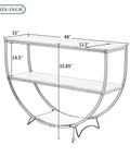 Dimensions of Built Different Industrial Half Circle Console Table For Entryway with heavy duty steel frame and rustic wood.