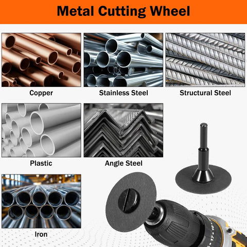 2 Inch Die Grinder Cut Off Wheel Set, 15 Pack Metal Cutting Discs With 3/8 Inch Center Hole, Metal Arbor And 1/4 Inch Shank, Fast Cuts