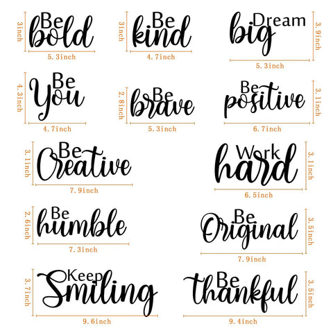 12 Piece Inspirational Wall Decals Set With Peel And Stick Vinyl Quotes Removable Motivational Sayings For Office Nursery Classroom