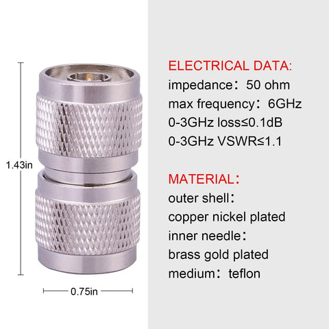 2 Pack 50 Ohm N Type Male Connectors For Coax Cable, Your Go-To Low Loss And Low SWR Connectors, N Female Antenna Compatible