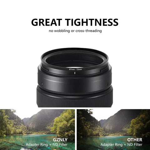 67mm To 77mm Step Up Filter Adapter Ring Built To Last Black Aviation Aluminum for camera lenses with great tightness view.
