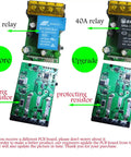 Comparison of 30A relay and 40A relay for Wireless Remote Switch for 12V, 24V, 48V, and 72V Systems with protecting resistor