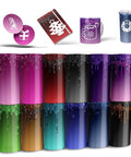 Dope Color Sublimation Transfer Sheets For Heat Press Machine Pre Printed For Mugs Tumblers T Shirts And Tote Bags 12 Sheets 4.5 By 12 Inches No Edges Seamless Finish Ideal For DIY Custom Gifts displaying vibrant designs on various items.