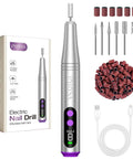 Cordless Electric Nail Drill For Acrylic Gel Dip Powder Polish With LED Display Pro Grade Rechargeable Kit components