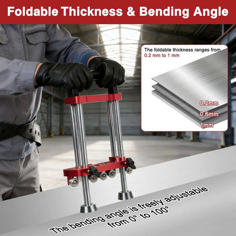 Sheet Metal Roller 2 Station Bender For Roofing Tools With 0 To 100 Degree Bending Range And Angled Roller Design in use