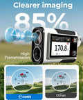 Game Changing Golf Range Finder With 2.4 Inch Color Touchscreen And Slope Detection Reads Up To 1312 Yards Fast Target Lock Easy Mode Switching Built For Sharper Shots And Lower Scores On The Course, white golf rangefinder display