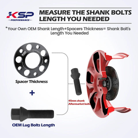 Kickass M14x1.25 Lug Bolts For BMW And Mini Whips Featuring Conical Seat 45Mm Shank 17Mm Hex Black Dacromet Finish 10Pc Set measuring shank bolt lengths.