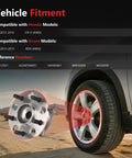 Rear Wheel Bearing And Hub Assembly For 2012 2016 Honda CR V AWD And 2013 2015 Acura RDX AWD 5 Lug With ABS 2 Piece Set Fits Rear Left Or Right Side Easy Install No Fuss image showing hub and wheel compatibility with vehicles.