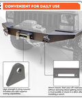Front view of ECOTRIC bare-metal bumper kit for 1984-2001 Jeep Cherokee XJ with winch mount.