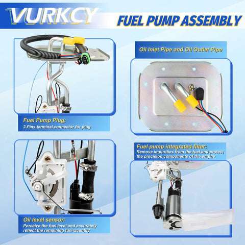 Jeep Wrangler Fuel Pump Assembly With Sending Unit For 1991 To 1995 20 Gallon Gas Tank L4 2.5L L6 4.0L Plug And Play Drop In Replacement