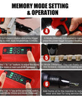 Top Tier Cordless Rivet Gun With Dual 26V Batteries And Fast Charger For Pulling Steel Aluminum Rivets On RV Boats Downspouts And Auto Repairs Automatically Setting Sizes memory mode settings panel