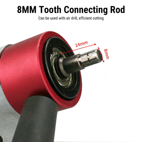 Close-up of 8MM tooth connecting rod for Heavy Duty Metal Shear Drill Attachment with efficient cutting feature.
