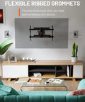 Living room with wall-mounted TV bracket highlighting 2.25-Inch Mini Cord Hiders For Wall Cable Management Conceal Up To 3 Low-Voltage Cables