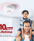 Battery Powered Smoke Alarm Pack With Test Silence Button And Photoelectric Sensor LED Indicator UL Listed Home Fire Alarm in room