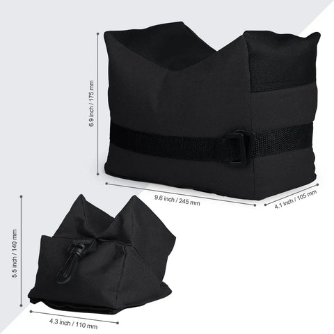 Range Ready Outdoor Shooting Rest Bags With Front And Rear Support For Rifle And Shotgun Sandbag Stand Holders Black